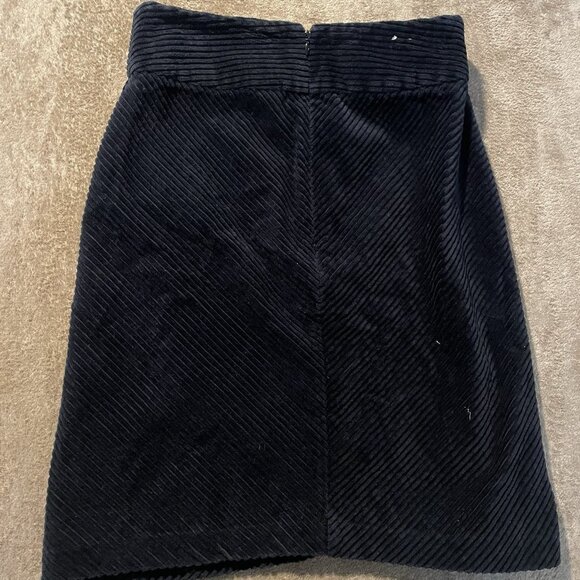 Gap Skirt Womens 6 Corduroy Black Pencil Knee Fitted Back Zipper Modest Minimal - Picture 3 of 5